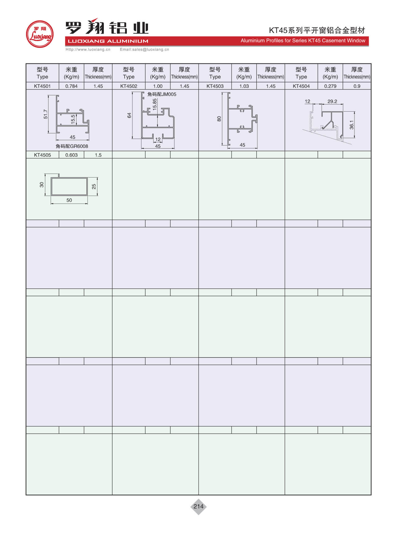 KT45系列平开窗