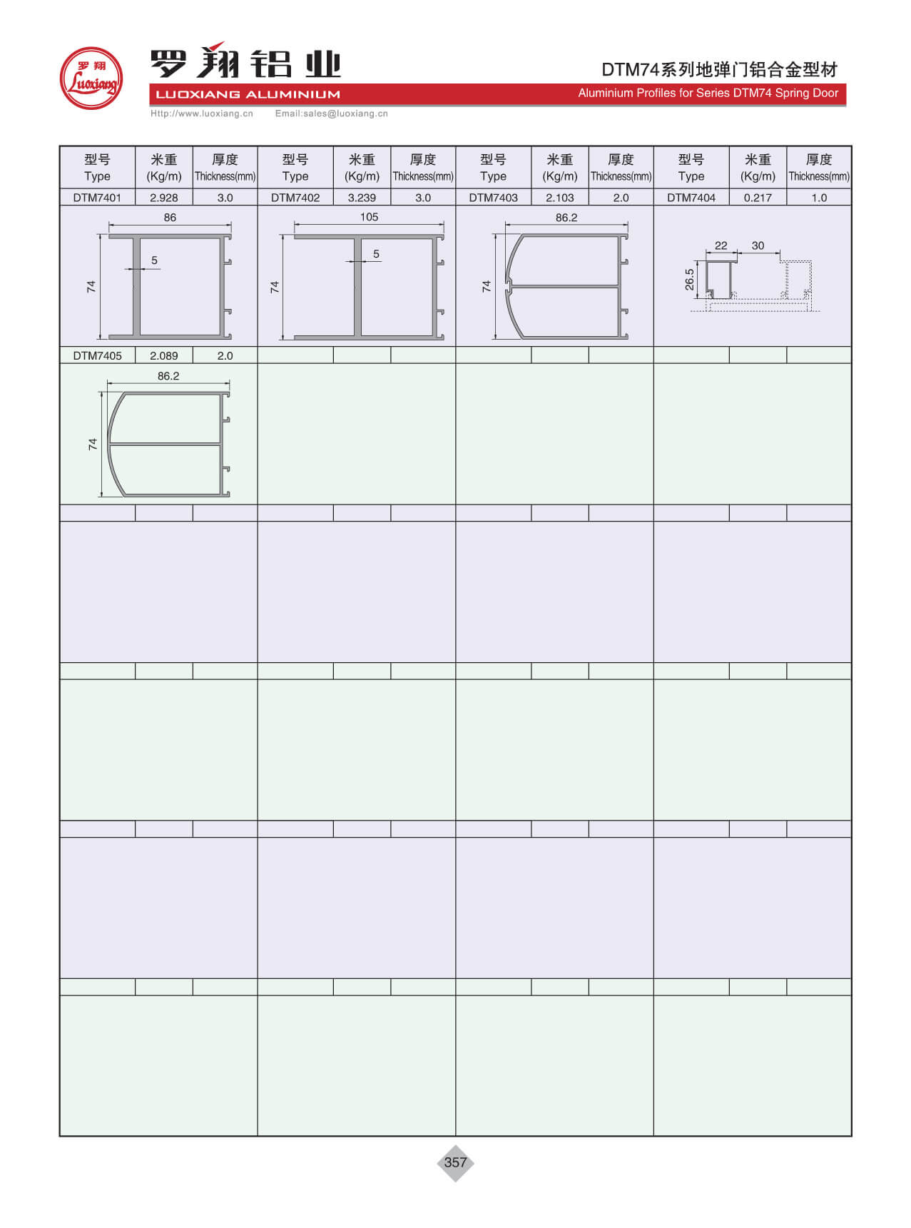 DTM74系列地弹门